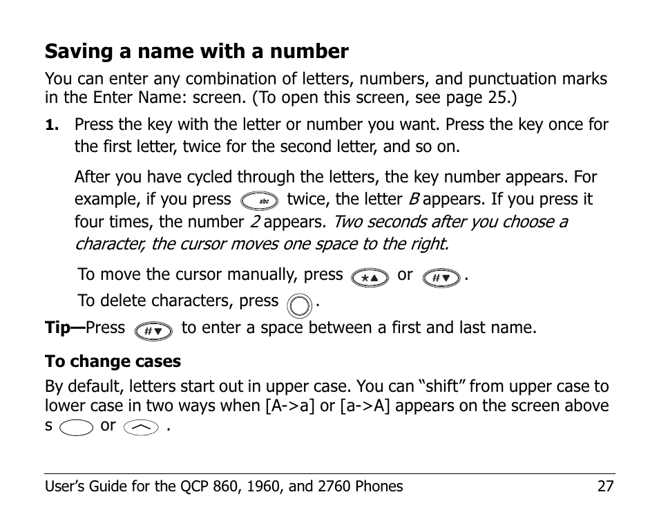 Saving a name with a number | Kyocera EN User Manual | Page 37 / 105