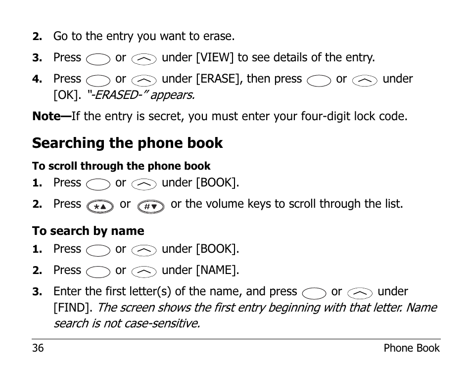 Searching the phone book | Kyocera EN User Manual | Page 46 / 105