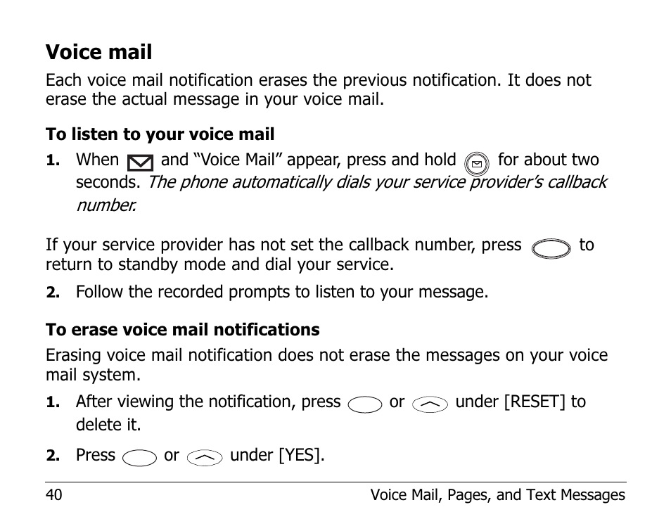 Voice mail | Kyocera EN User Manual | Page 50 / 105