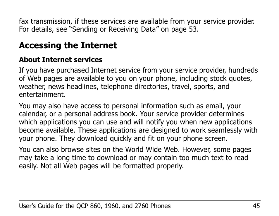 Accessing the internet | Kyocera EN User Manual | Page 55 / 105