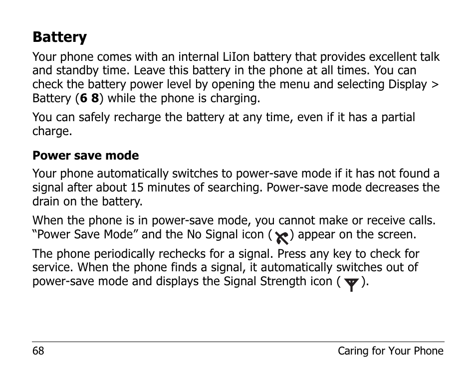 Battery | Kyocera EN User Manual | Page 78 / 105