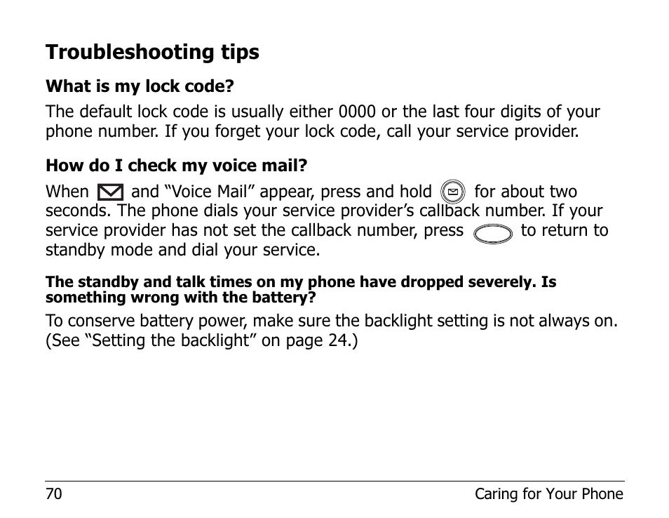 Troubleshooting tips | Kyocera EN User Manual | Page 80 / 105