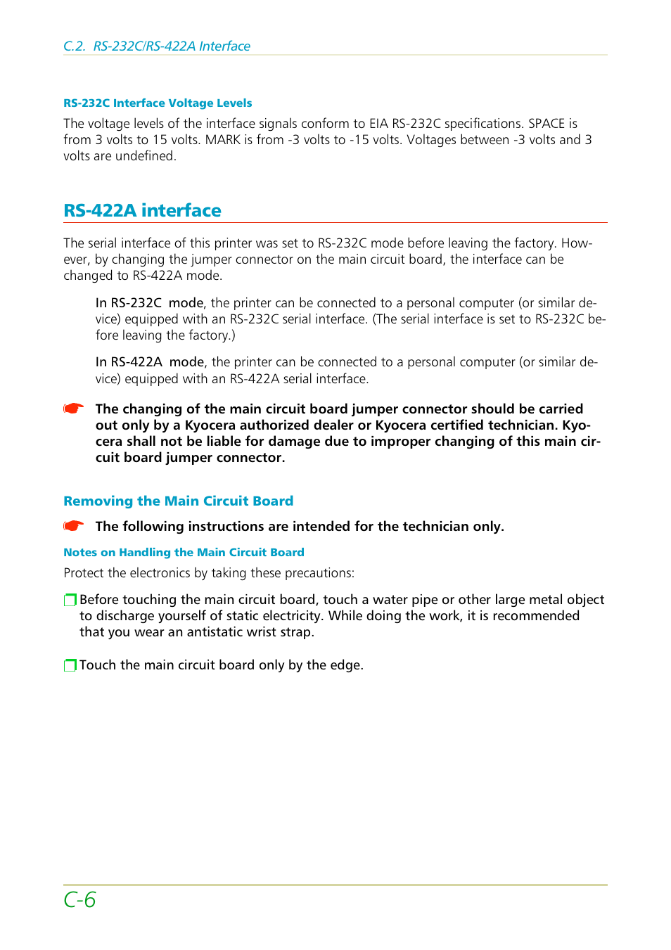 Rs-422a interface | Kyocera FS-3700 User Manual | Page 106 / 116