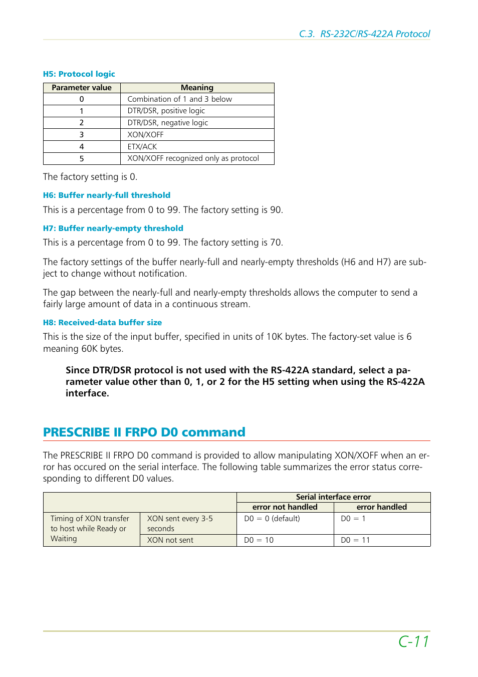 Prescribe ii frpo d0 command, C-11 | Kyocera FS-3700 User Manual | Page 111 / 116