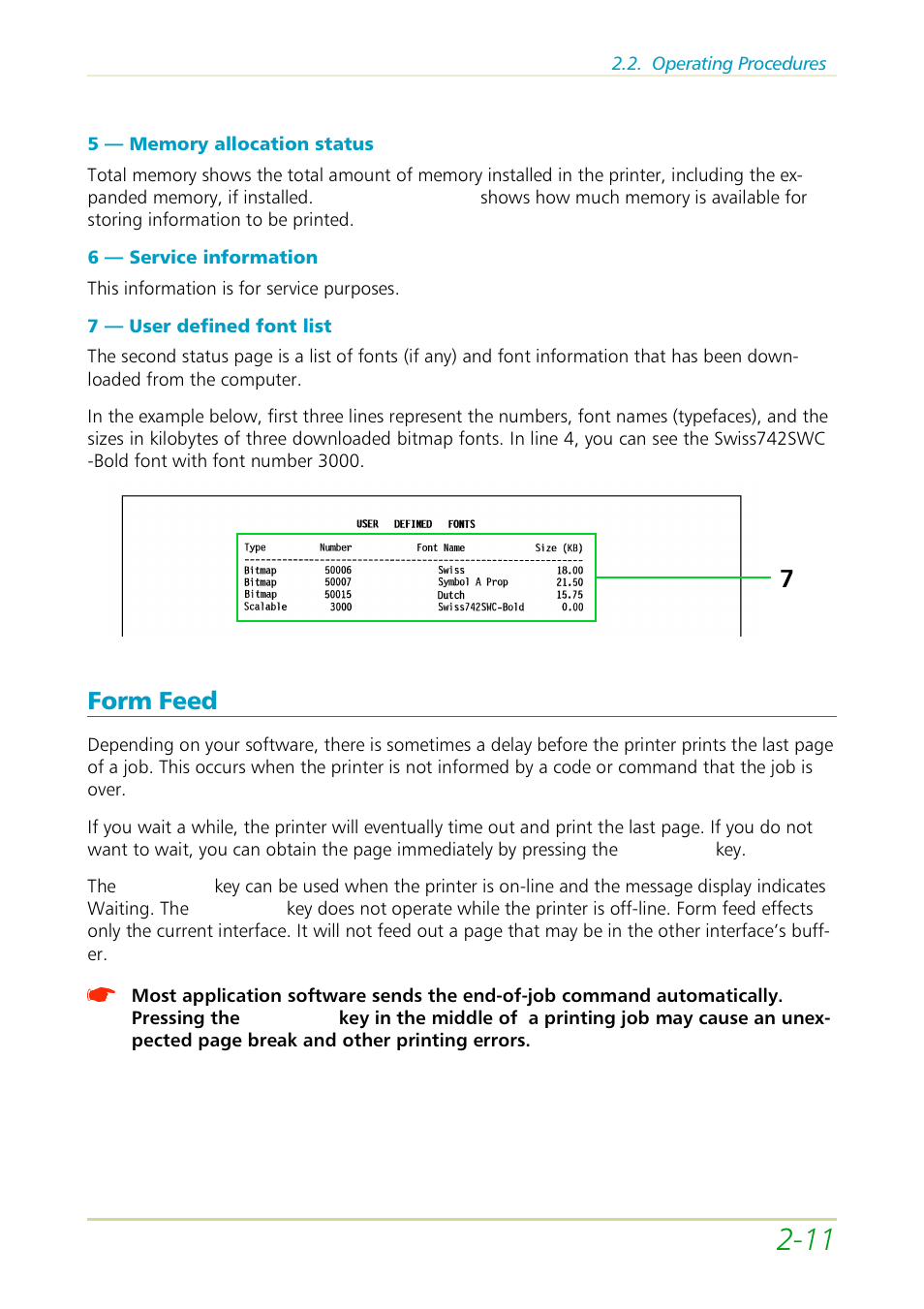 Form feed | Kyocera FS-3700 User Manual | Page 43 / 116