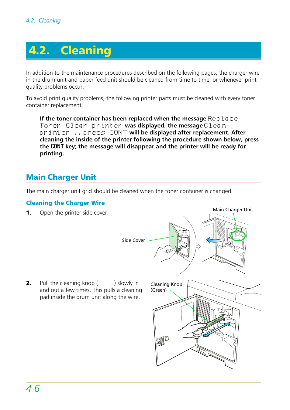 Cleaning, Main charger unit | Kyocera FS-3700 User Manual | Page 75 / 116