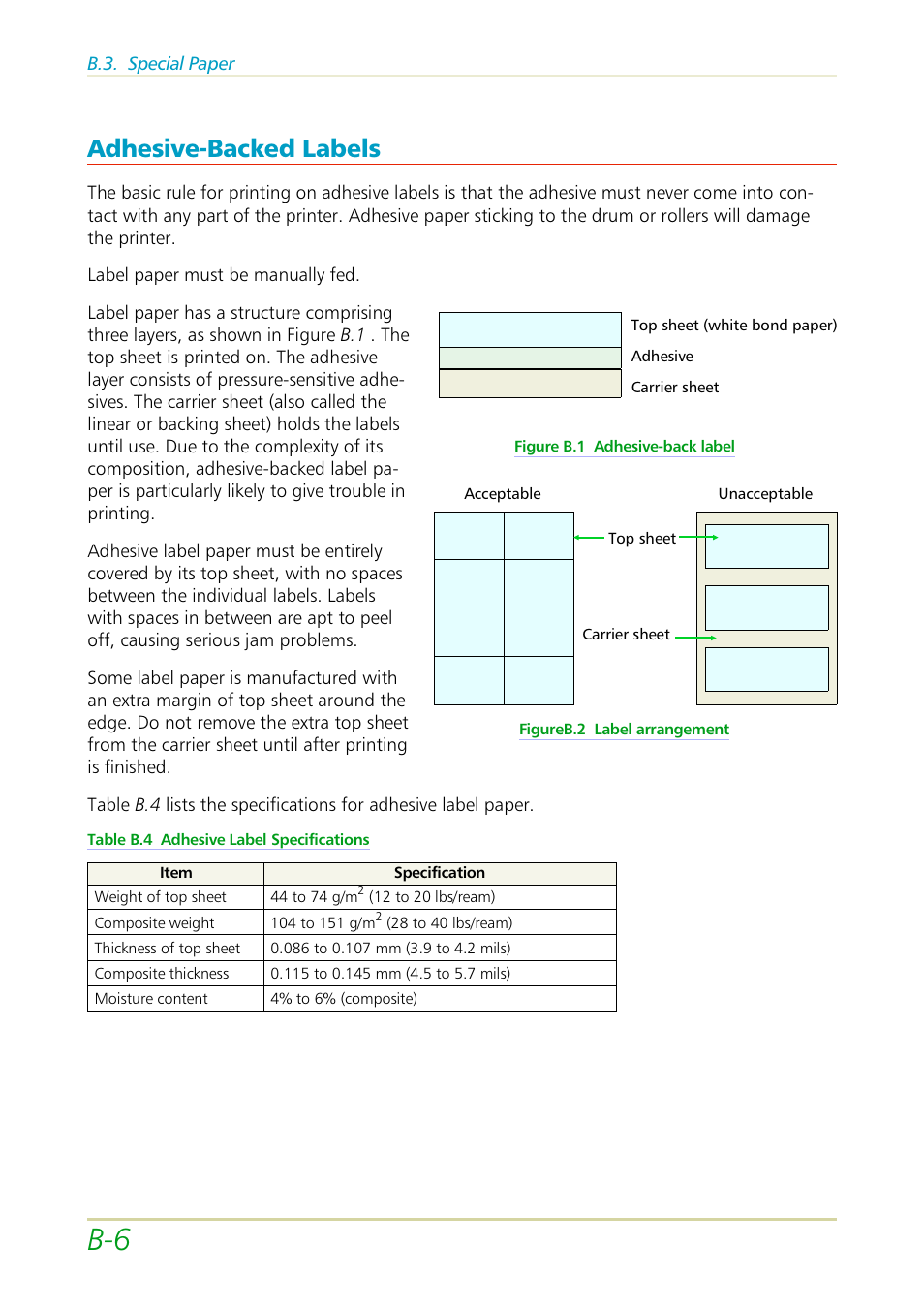 Adhesive-backed labels | Kyocera FS-3700 User Manual | Page 99 / 116