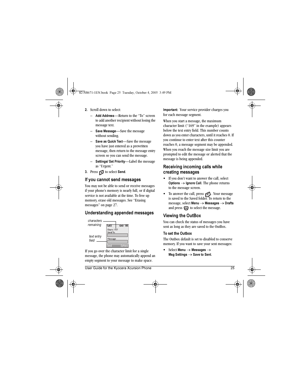 Kyocera Xcursion KX160B User Manual | Page 31 / 72