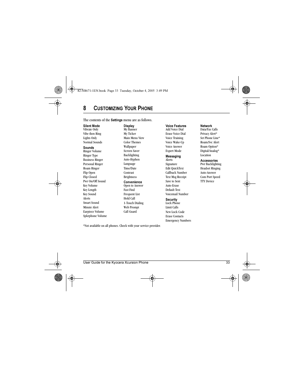 Kyocera Xcursion KX160B User Manual | Page 39 / 72