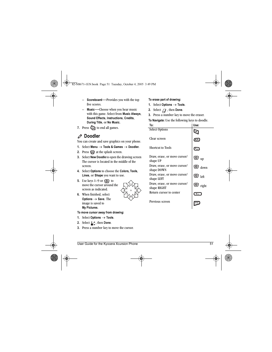 Doodler | Kyocera Xcursion KX160B User Manual | Page 57 / 72