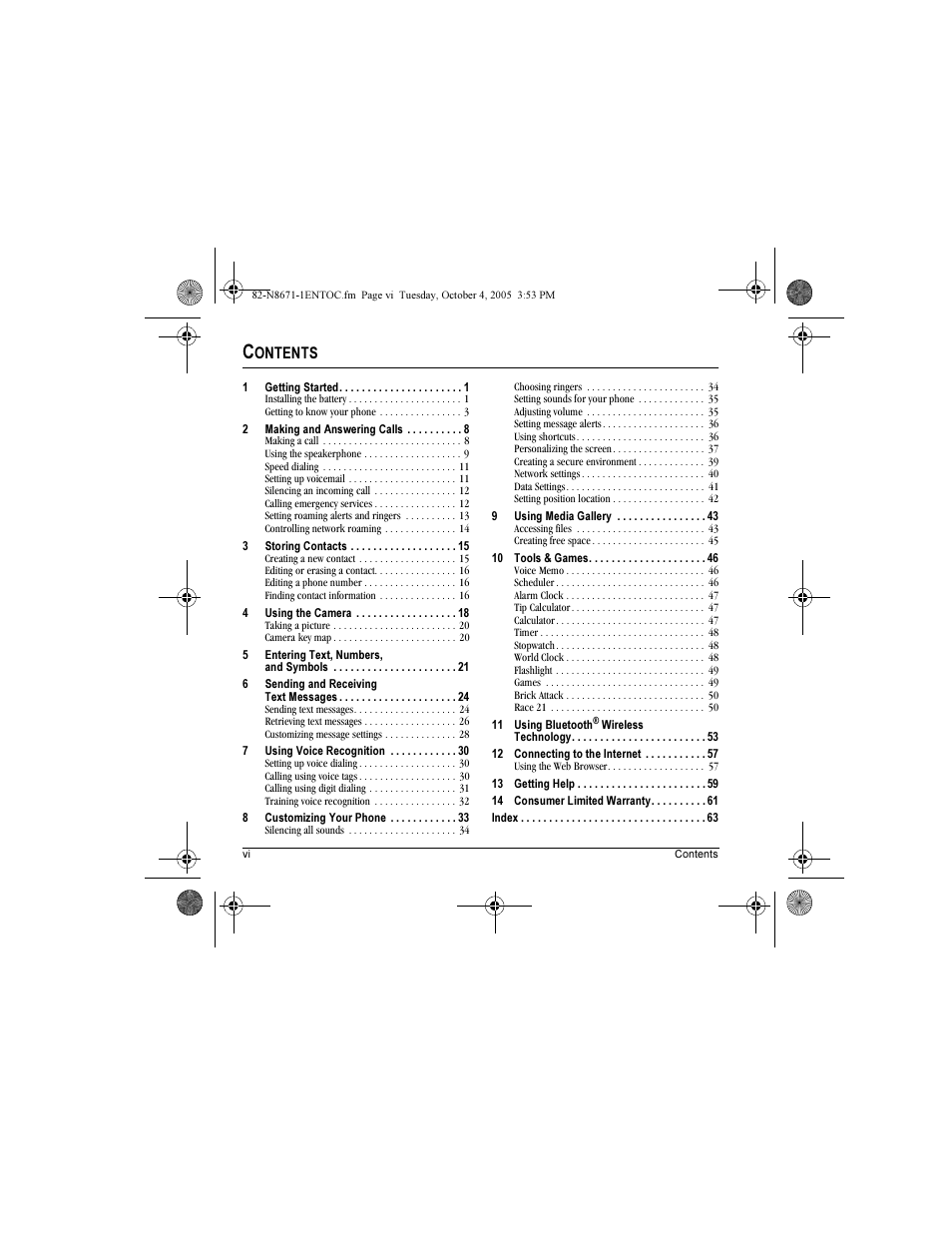 Ontents | Kyocera Xcursion KX160B User Manual | Page 6 / 72