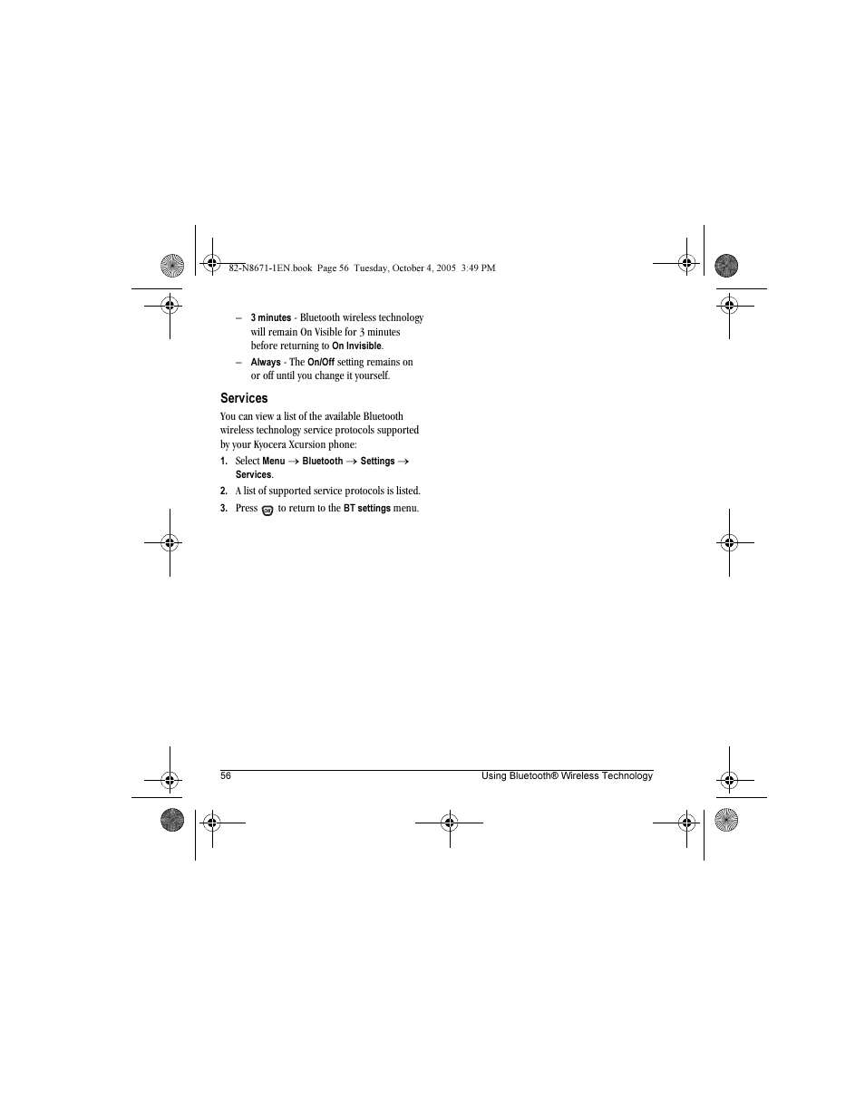 Kyocera Xcursion KX160B User Manual | Page 62 / 72