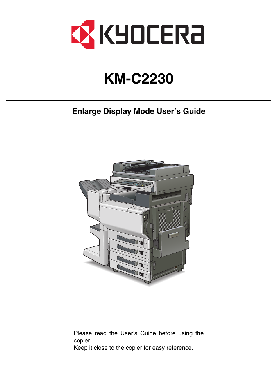 Kyocera KM-C2230 User Manual | 150 pages