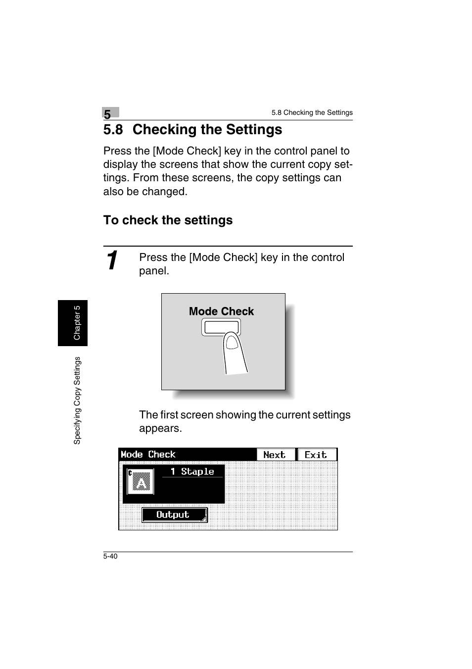 8 checking the settings -40, To check the settings -40, 8 checking the settings | Kyocera KM-C2230 User Manual | Page 119 / 150