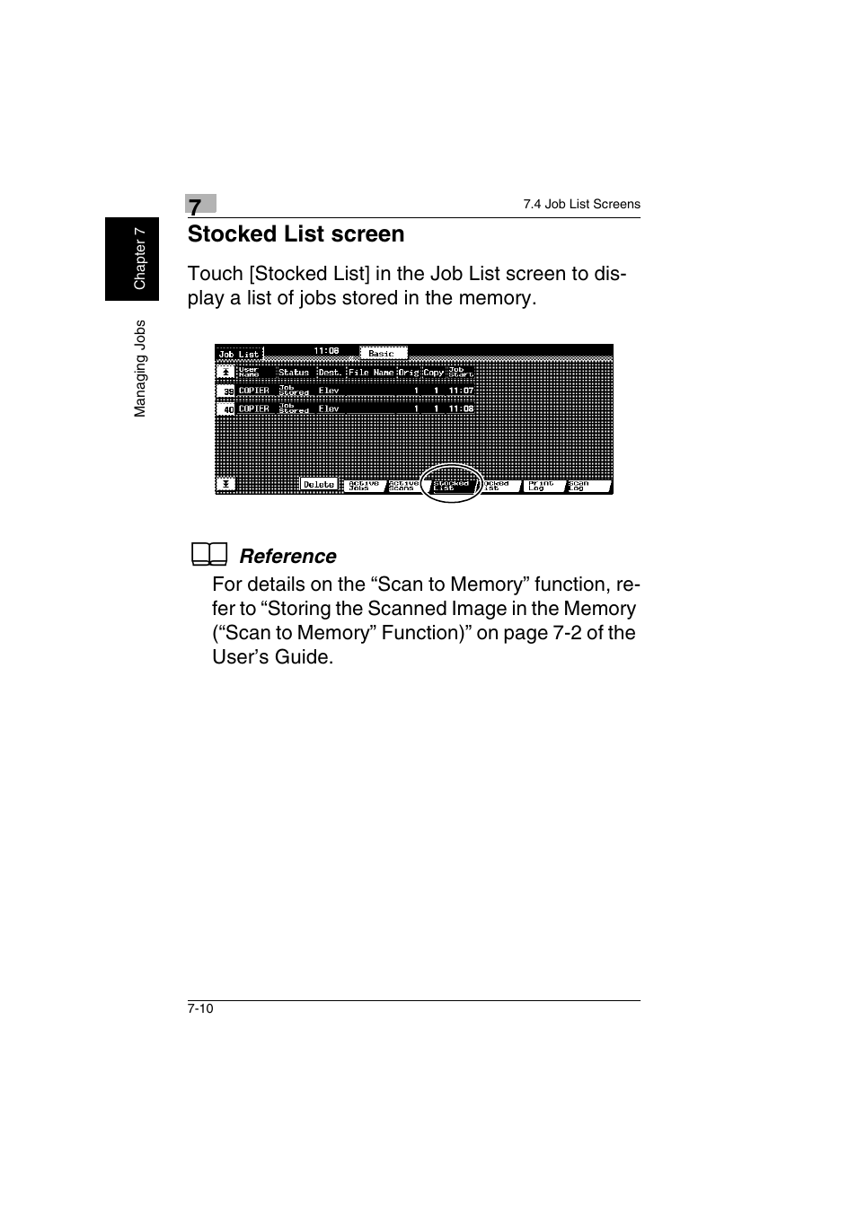 Stocked list screen -10, Stocked list screen | Kyocera KM-C2230 User Manual | Page 143 / 150