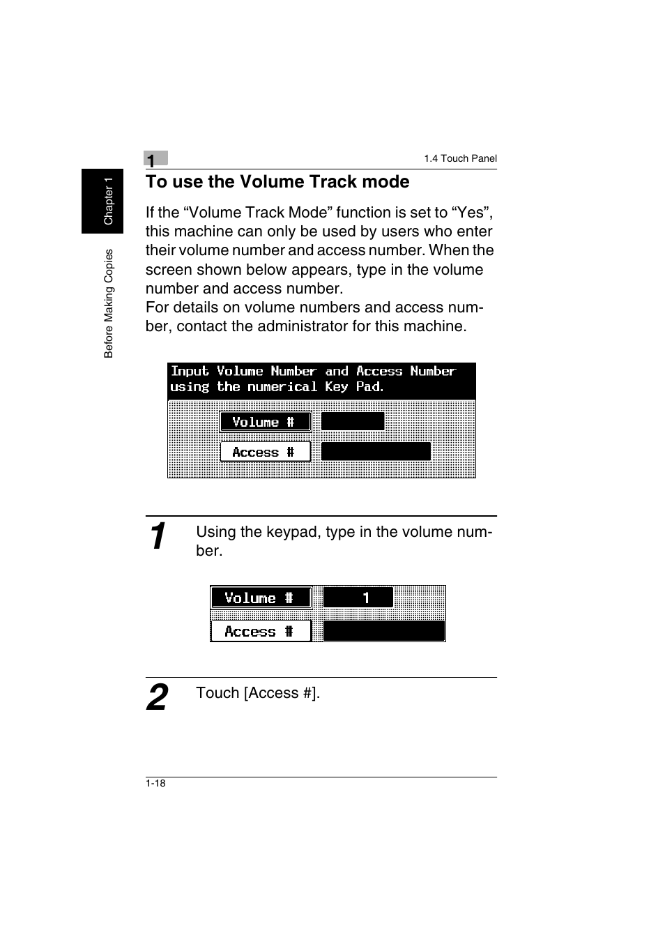 To use the volume track mode -18 | Kyocera KM-C2230 User Manual | Page 25 / 150