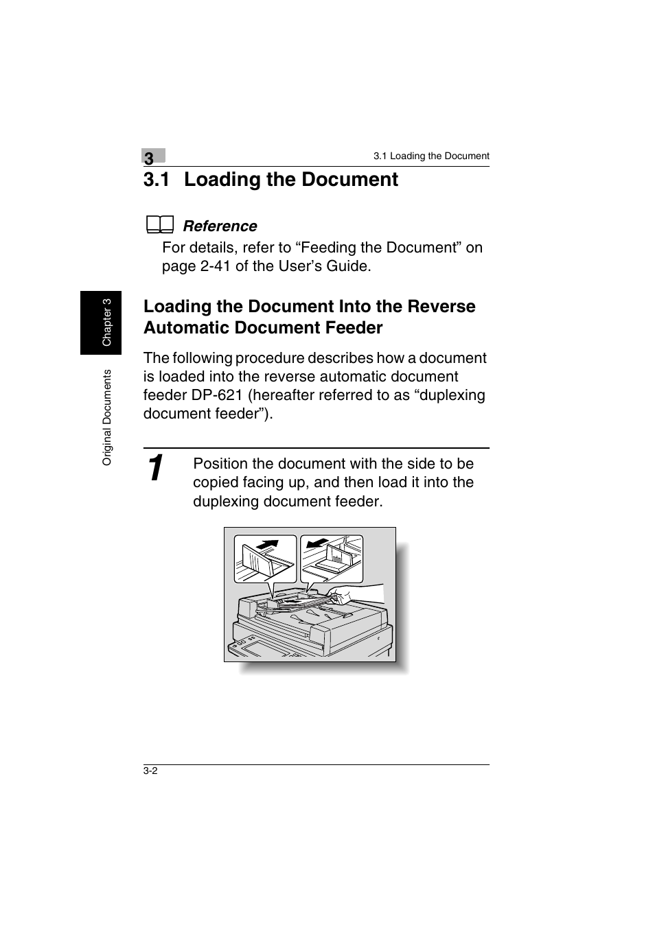 1 loading the document -2, 1 loading the document | Kyocera KM-C2230 User Manual | Page 55 / 150