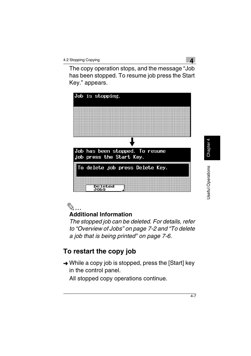 To restart the copy job -7 | Kyocera KM-C2230 User Manual | Page 70 / 150