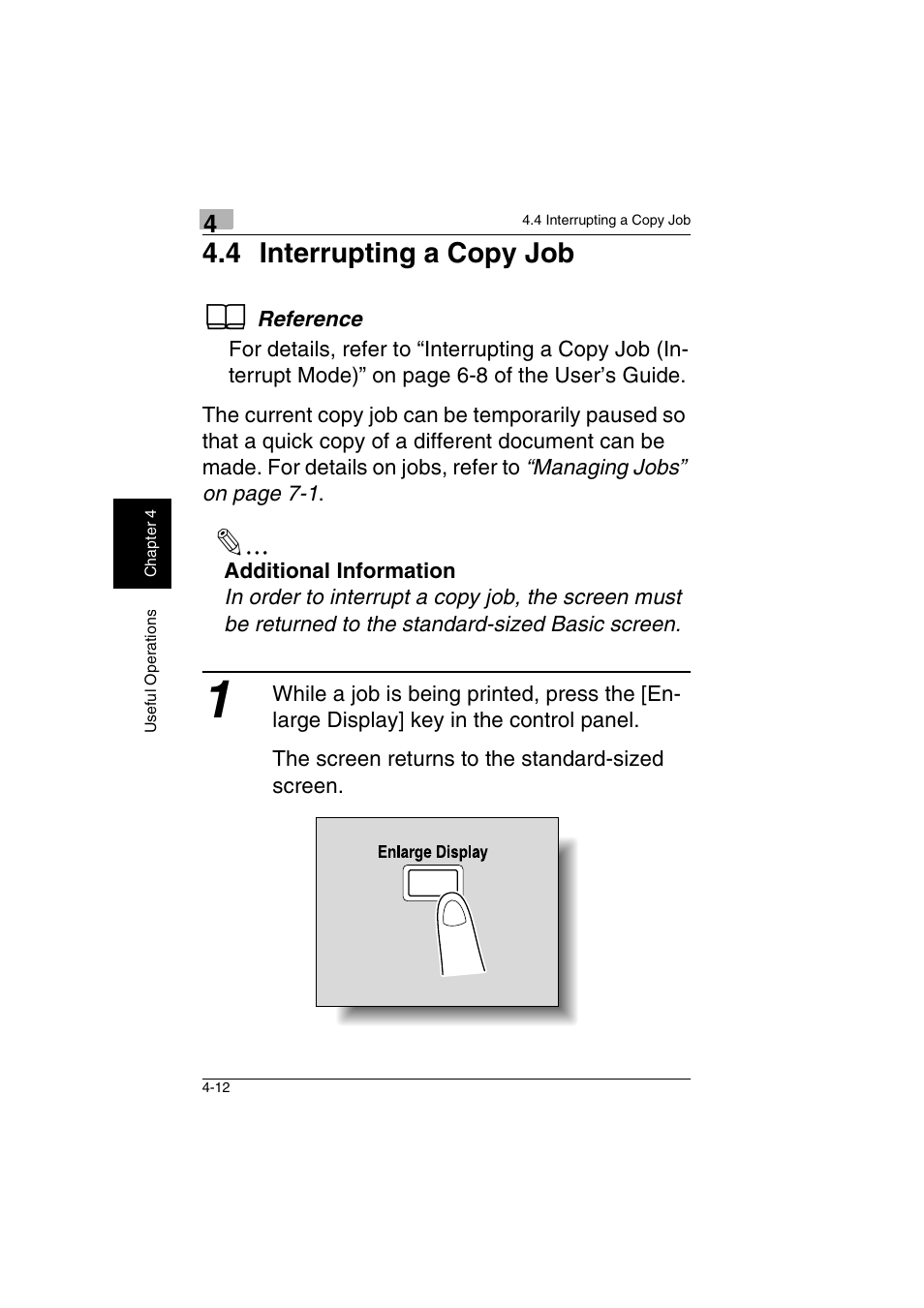 4 interrupting a copy job -12, 4 interrupting a copy job | Kyocera KM-C2230 User Manual | Page 75 / 150