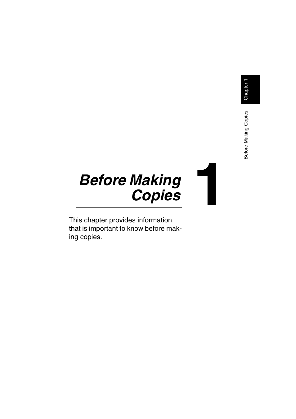 1 before making copies, Before making copies | Kyocera KM-C2230 User Manual | Page 8 / 150