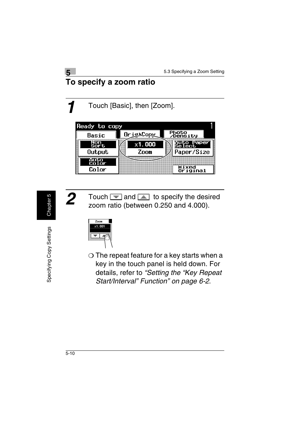 To specify a zoom ratio -10 | Kyocera KM-C2230 User Manual | Page 89 / 150