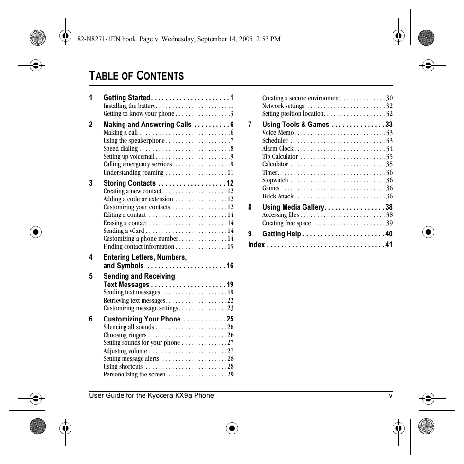 Able, Ontents | Kyocera KX9 User Manual | Page 6 / 50