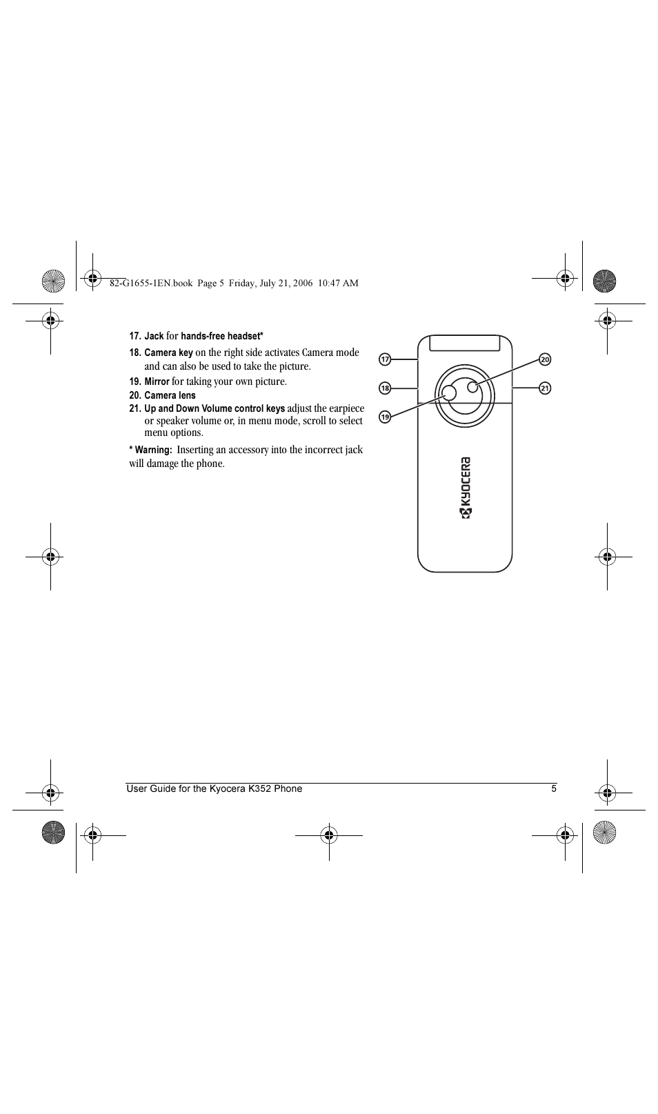 Kyocera K352 User Manual | Page 11 / 64