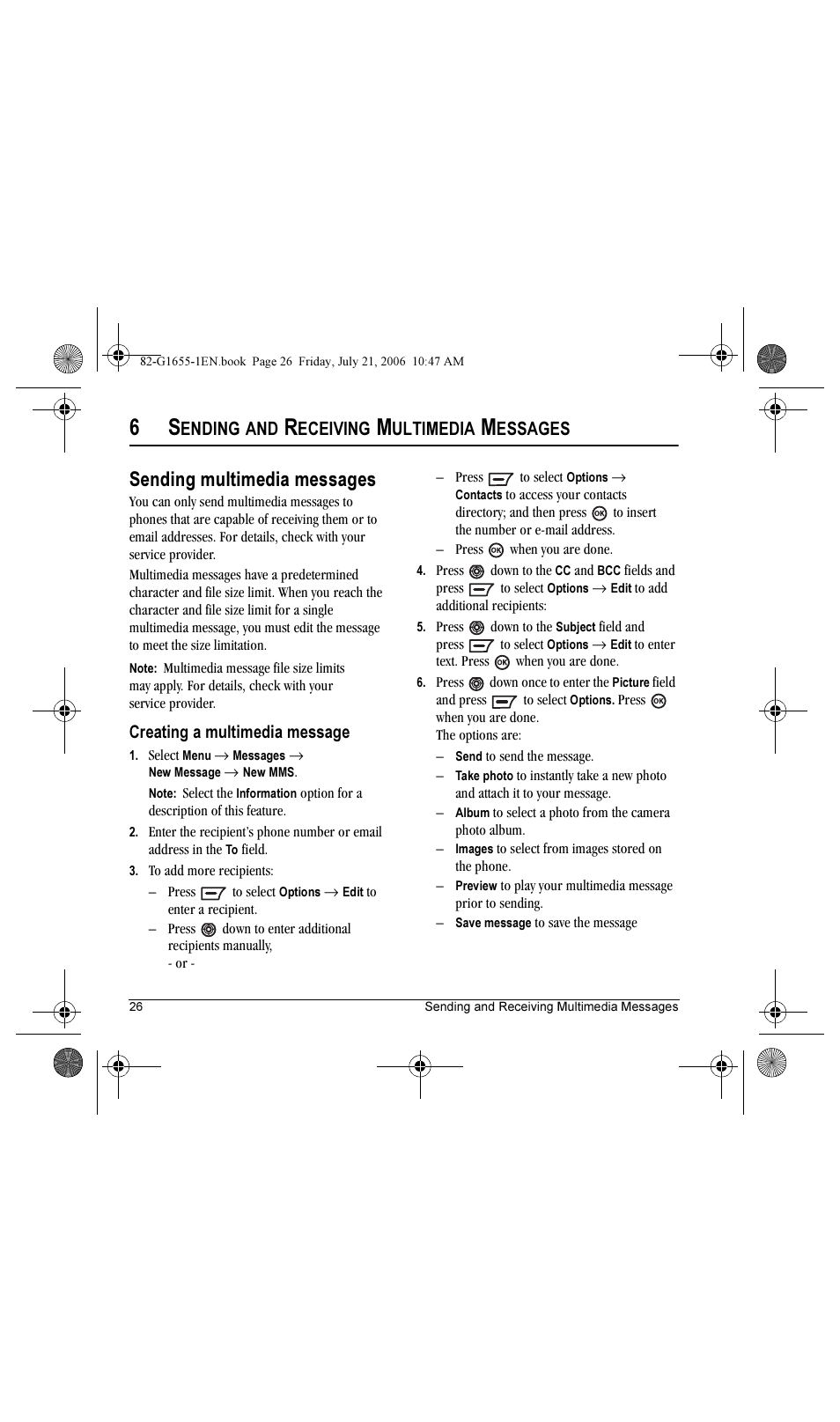 Sending multimedia messages, Ending, Eceiving | Ultimedia, Essages | Kyocera K352 User Manual | Page 32 / 64