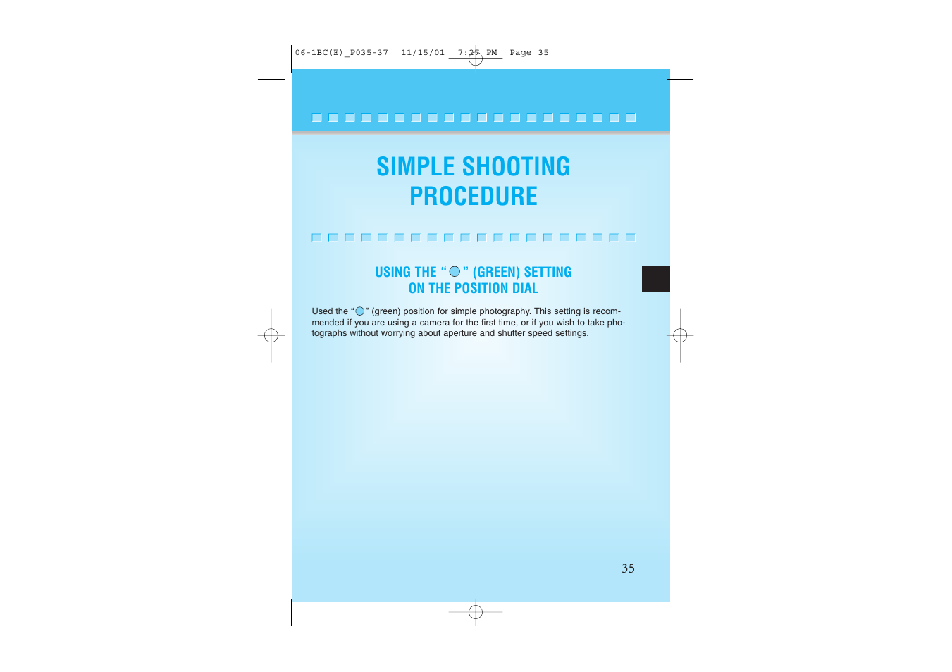 Simple shooting procedure | Kyocera Contax NX User Manual | Page 22 / 61