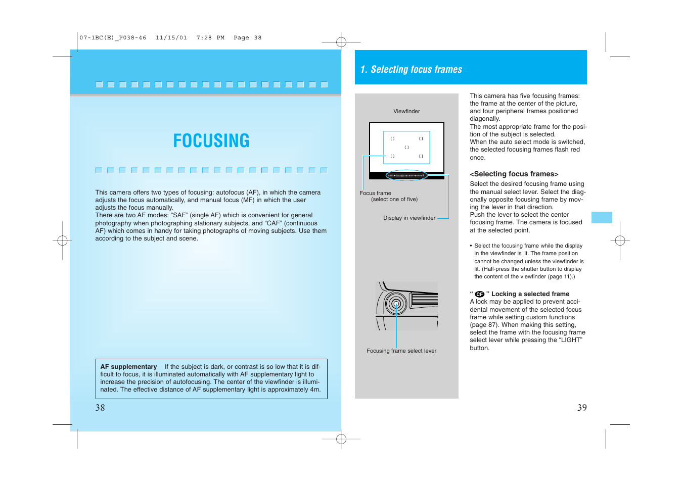 Focusing | Kyocera Contax NX User Manual | Page 24 / 61