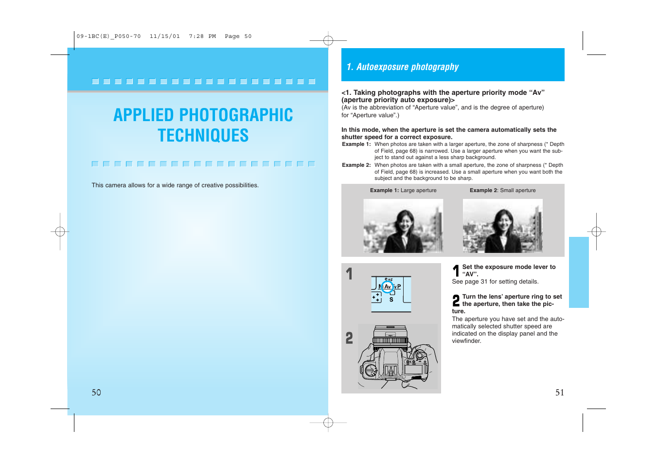 Applied photographic techniques | Kyocera Contax NX User Manual | Page 31 / 61