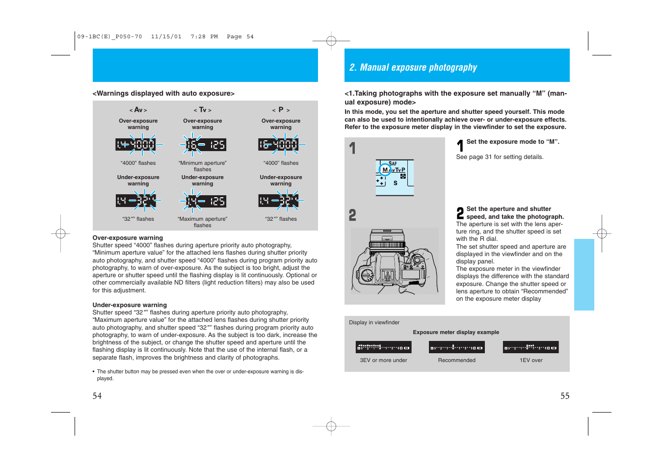 Manual exposure photography | Kyocera Contax NX User Manual | Page 33 / 61