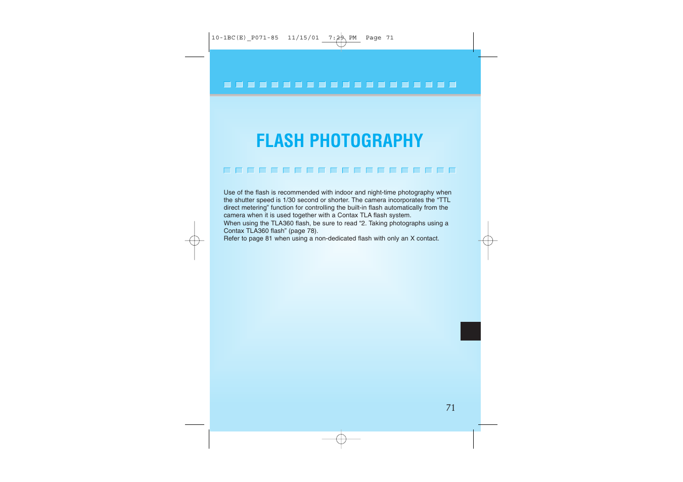 Flash photography | Kyocera Contax NX User Manual | Page 42 / 61