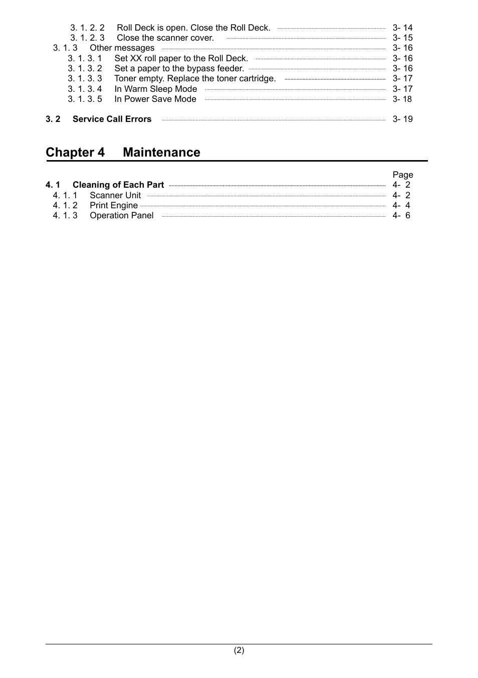 Chapter 4 maintenance | Kyocera KM-3650w User Manual | Page 3 / 62
