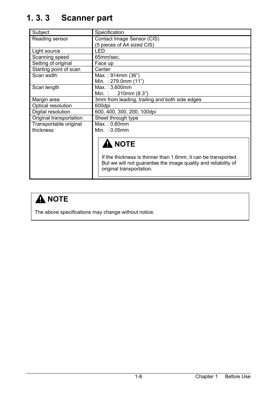 3. 3 scanner part | Kyocera KM-3650w User Manual | Page 9 / 62