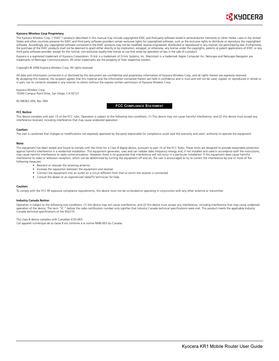 Kyocera kr1 mobile router user guide | Kyocera KR1 User Manual | Page 2 / 52