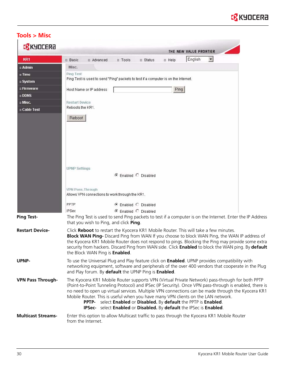 Tools > misc | Kyocera KR1 User Manual | Page 34 / 52
