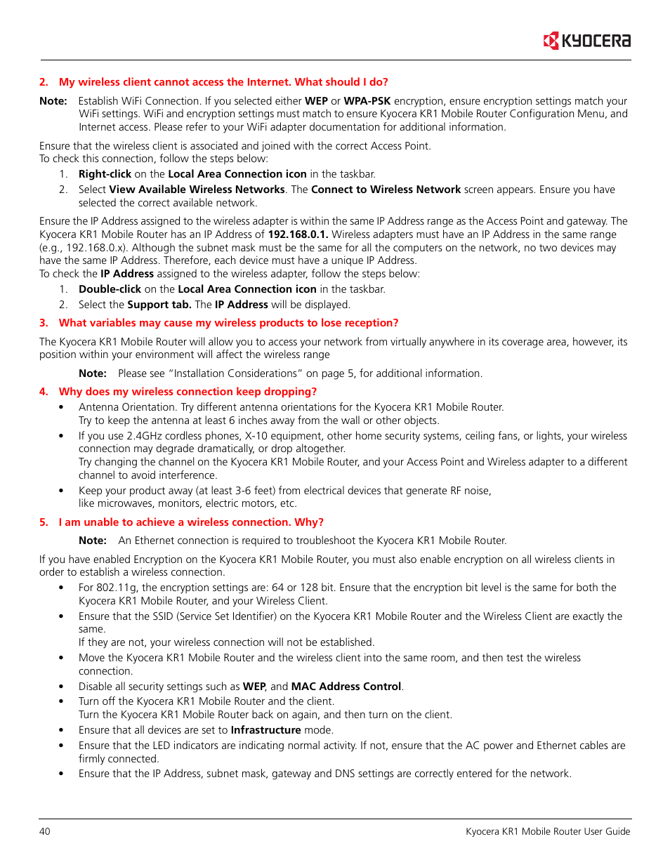 Kyocera KR1 User Manual | Page 44 / 52