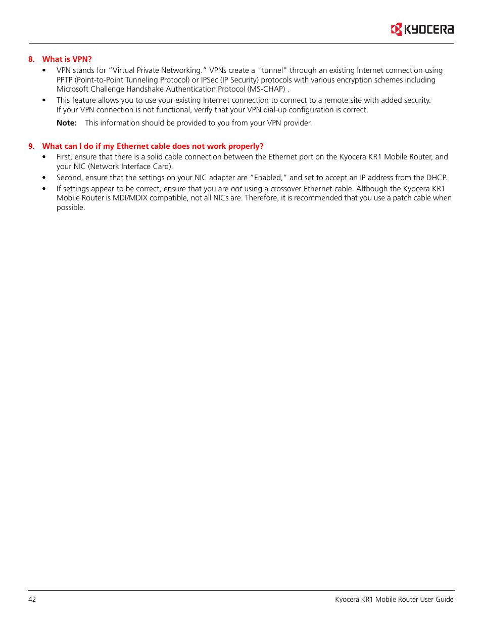 Kyocera KR1 User Manual | Page 46 / 52