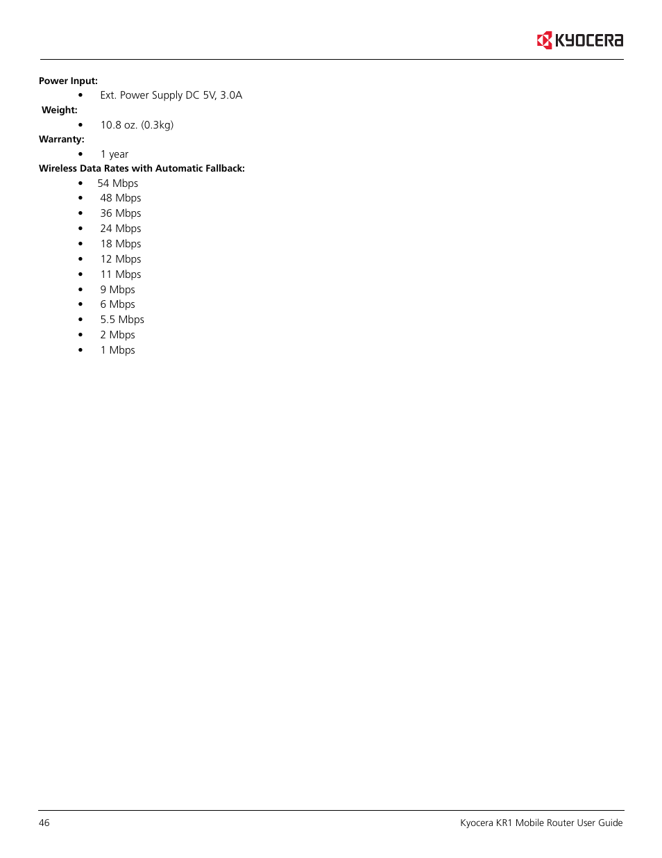 Kyocera KR1 User Manual | Page 50 / 52