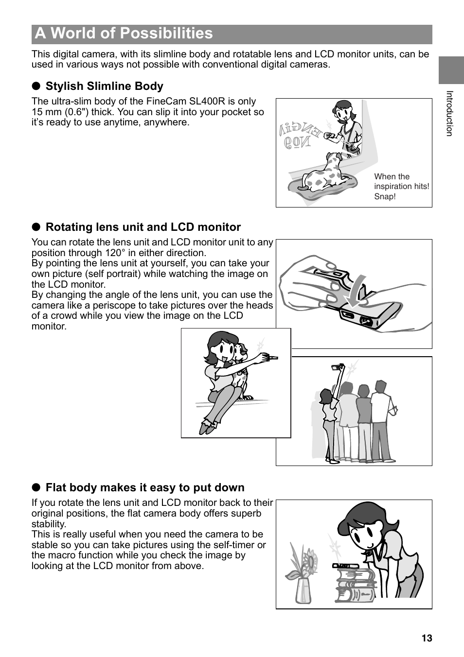A world of possibilities | Kyocera Finecam SL400R User Manual | Page 13 / 134