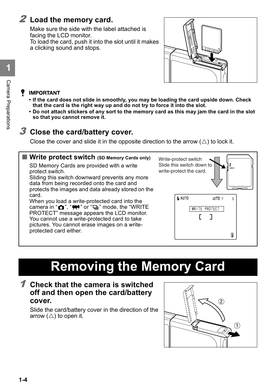Close the card/battery cover | Kyocera Finecam SL400R User Manual | Page 20 / 134