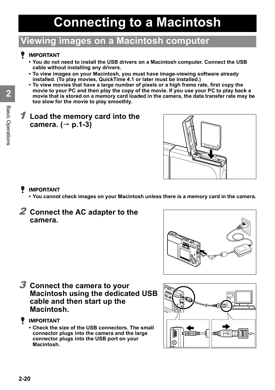 Connecting to a macintosh, Viewing images on a macintosh computer | Kyocera Finecam SL400R User Manual | Page 44 / 134