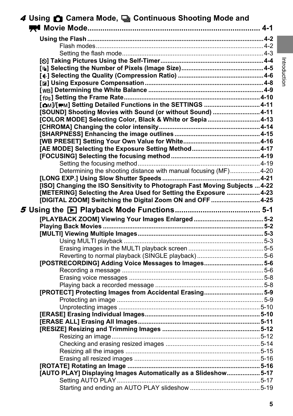 Using the p playback mode functions -1 | Kyocera Finecam SL400R User Manual | Page 5 / 134