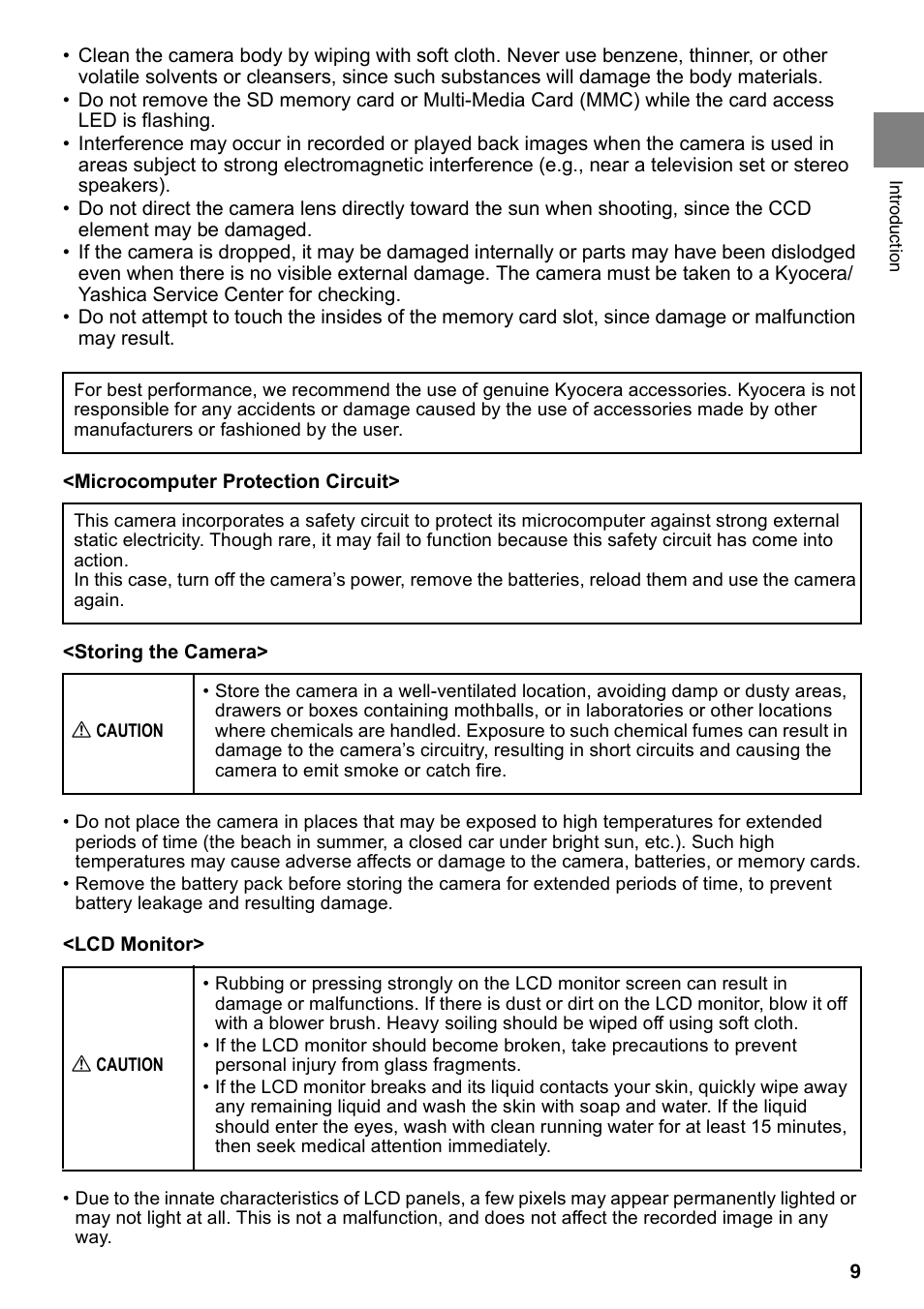 Kyocera Finecam SL400R User Manual | Page 9 / 134