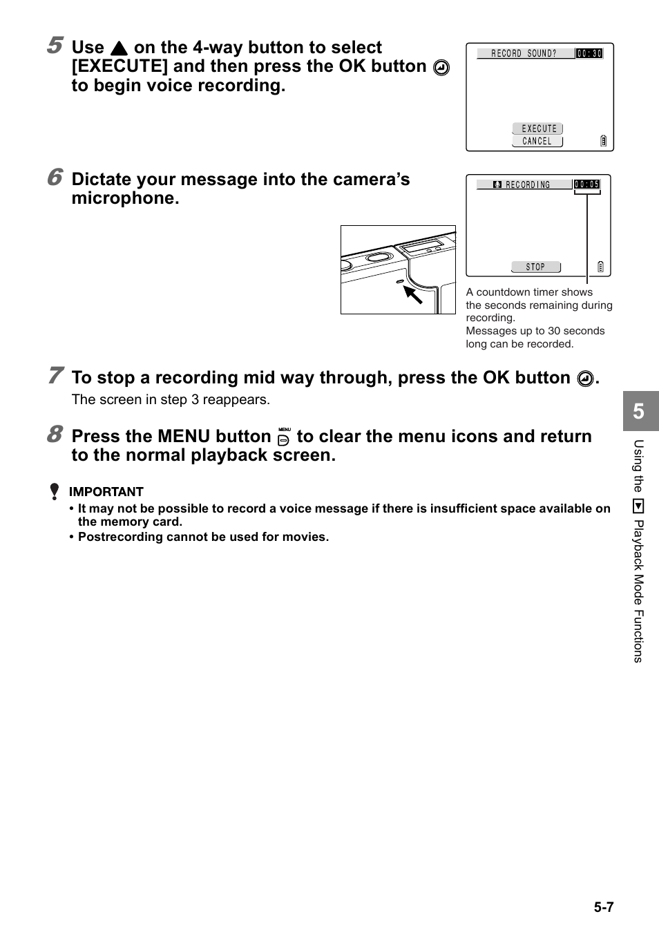 Dictate your message into the camera’s microphone | Kyocera Finecam SL400R User Manual | Page 91 / 134