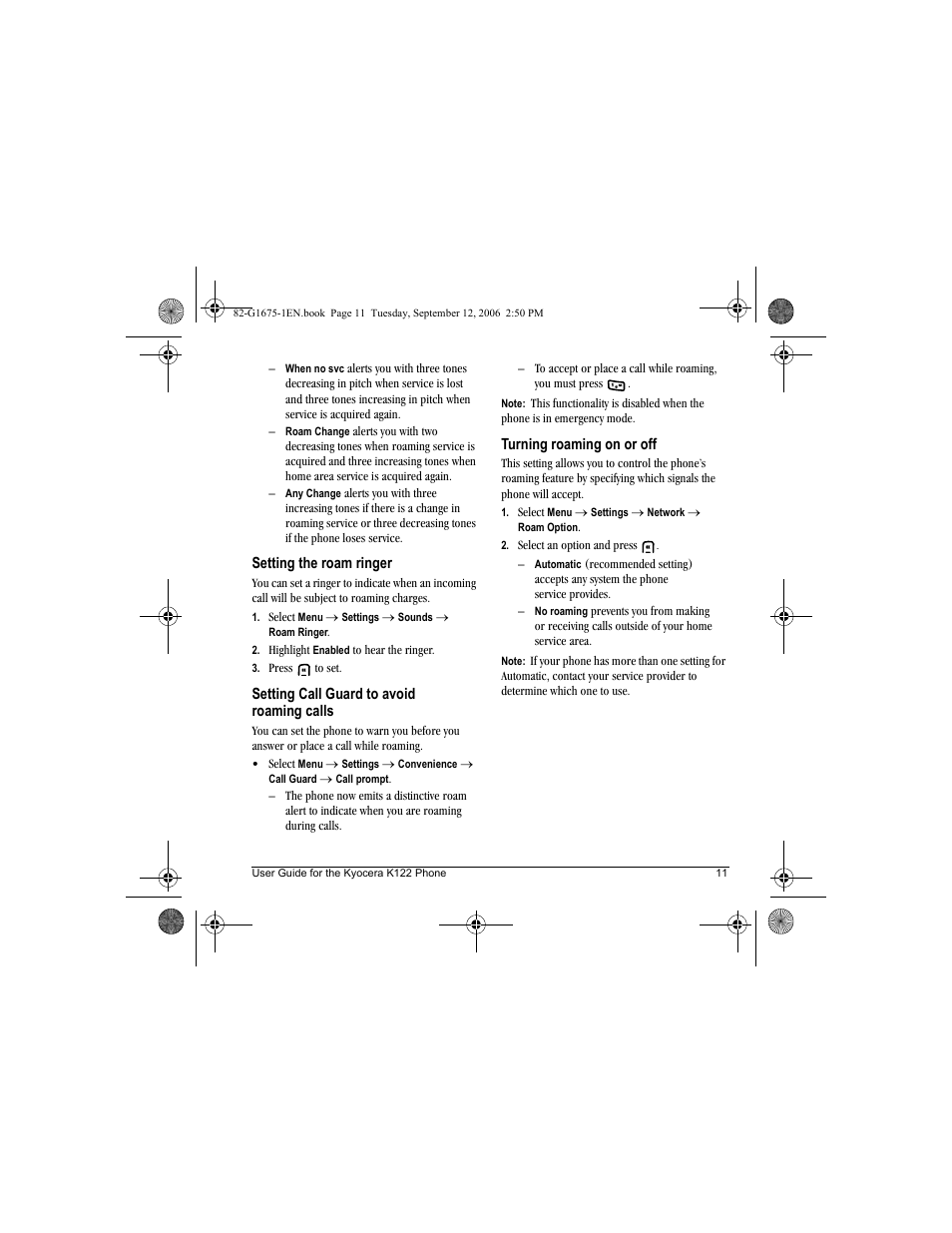 Kyocera K122 User Manual | Page 19 / 48
