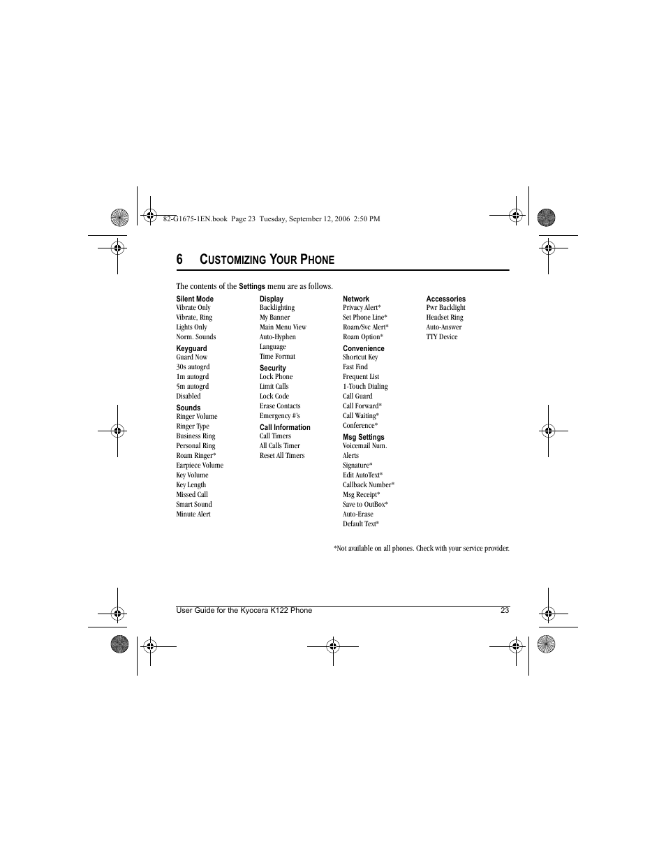 Kyocera K122 User Manual | Page 31 / 48