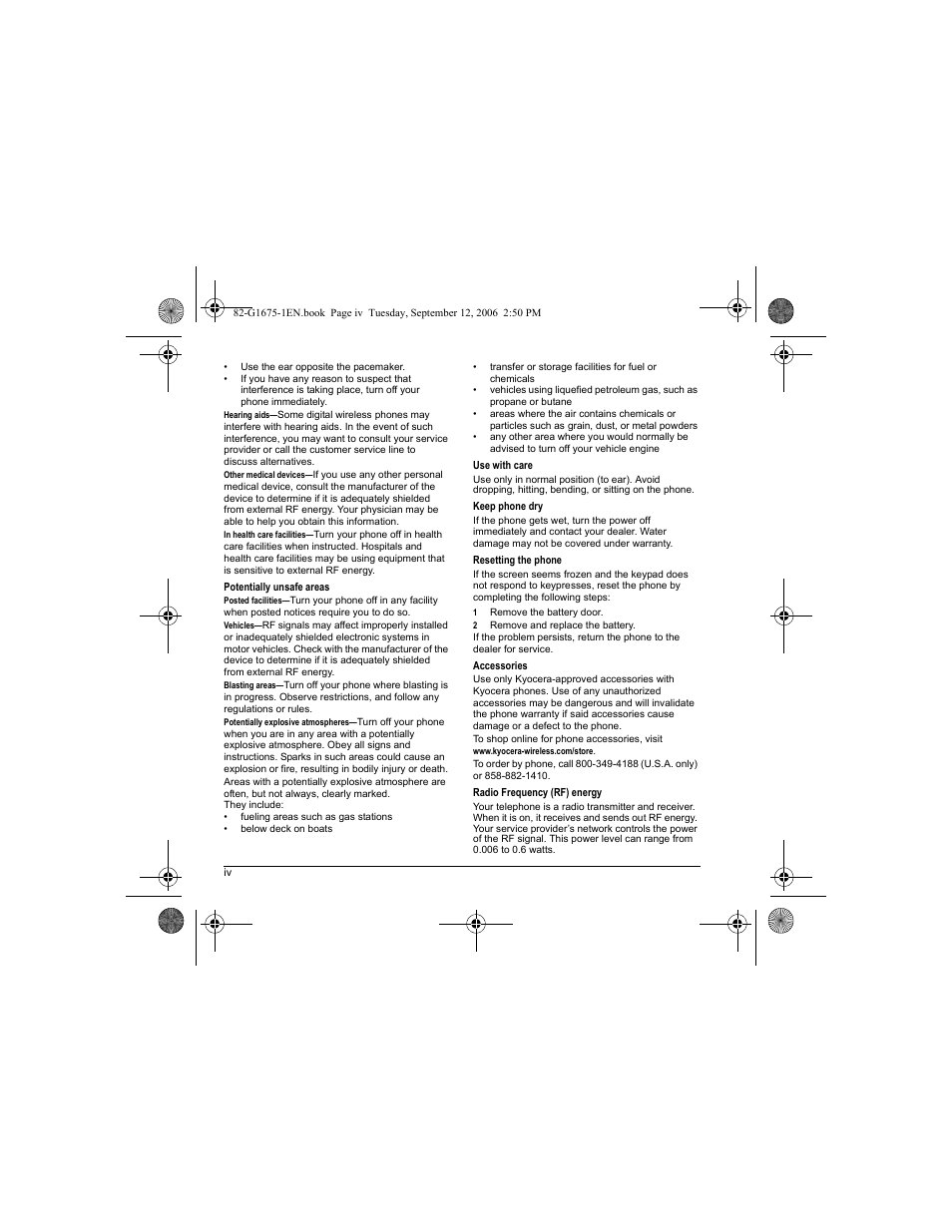 Kyocera K122 User Manual | Page 4 / 48