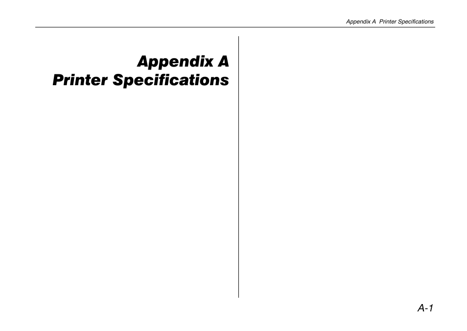 Appendix a printer specifications | Kyocera FS-600 User Manual | Page 107 / 144